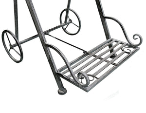 SCAFFALE PORTAVASI KIMBERLY CON 3 PIANI IN COLORE BIANCO OSSIDATO