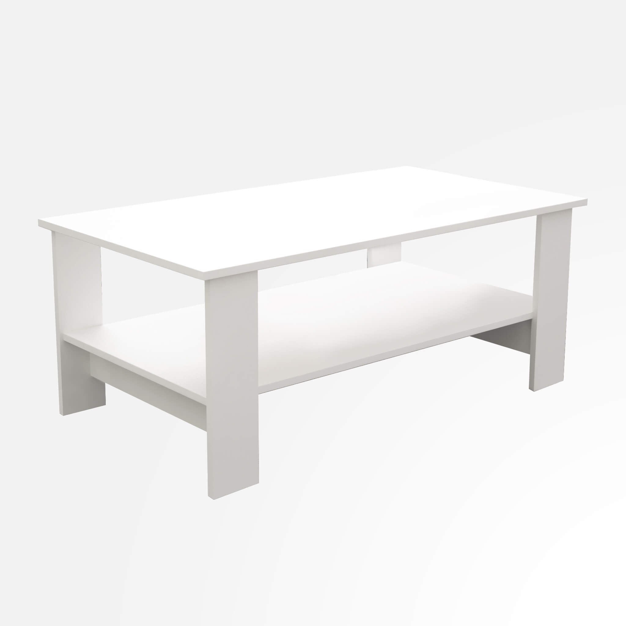 TAVOLINO MATCH DA SALOTTO IN COLORE BIANCO 100 X 55 X H41 CM