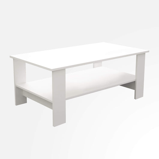 TAVOLINO MATCH DA SALOTTO IN COLORE BIANCO 100 X 55 X H41 CM