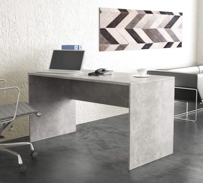 SCRIVANIA JOSIE MODERNA 138,5 X 75 X H68 CM IN COLORE GRIGIO EFFETTO CEMENTO