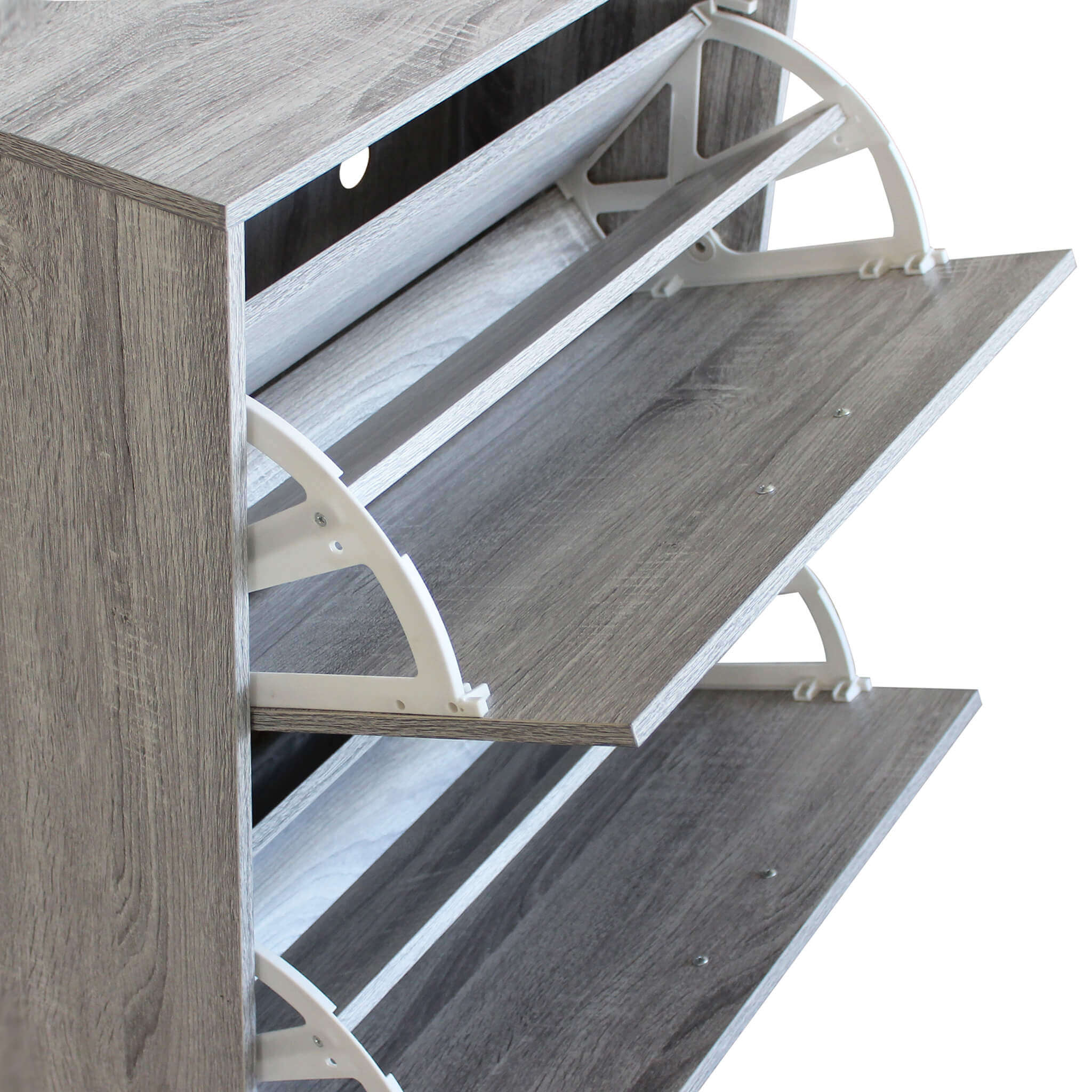 SCARPIERA VICKY GRIGIO CHIARO CON 3 ANTE A RIBALTA 60 X 24 X H115 CM