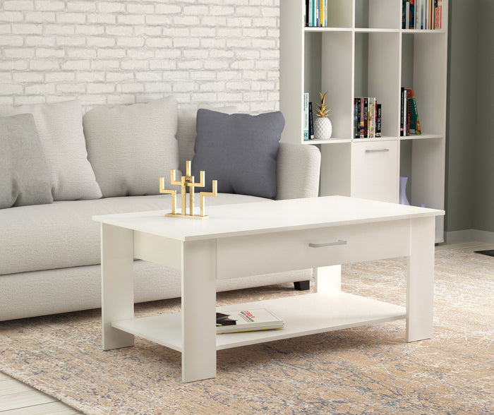 TAVOLINO MYRTO PER SALOTTI IN DESIGN MODERNO BIANCO