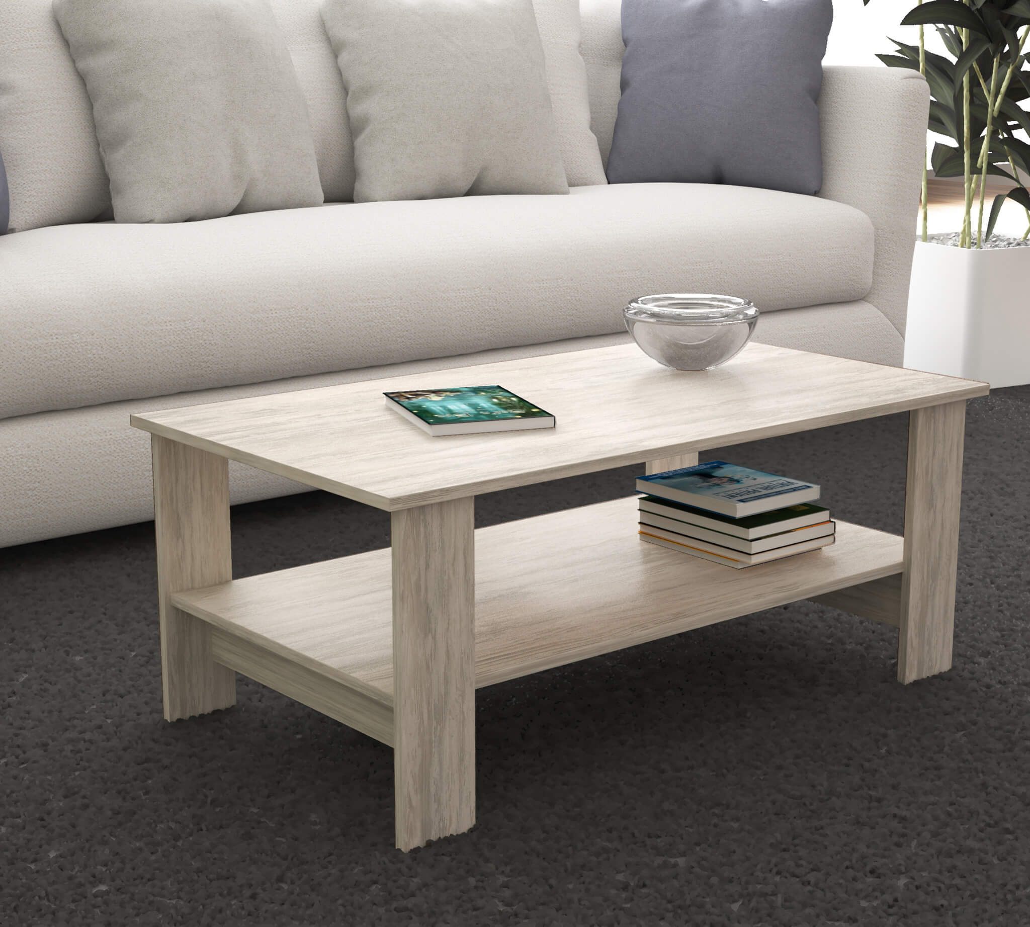 TAVOLINO MATCH PER SALOTTI IN DESIGN MODERNO PINO CHIARO