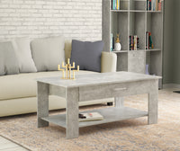 TAVOLINO MYRTO PER SALOTTI IN DESIGN MODERNO GRIGIO EFFETTO CEMENTO