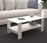 TAVOLINO MATCH DA SALOTTO IN COLORE BIANCO 100 X 55 X H41 CM