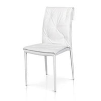 SEDIA BIANCA 977 IN ACCIAIO E SEDUTA IN ECOPELLE