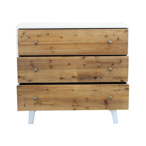 MOBILE BARNEY BIANCO CON DECORO COLOR NATURALE 100 X 45 X H90 CM