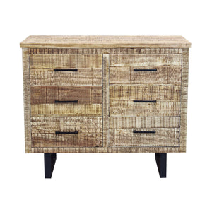 MOBILE BERTRAM IN LEGNO NATURALE CON 6 CASSETTI 100 X 45 X H83 CM