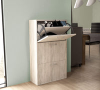 SCARPIERA MOLLY 3 ANTE A RIBALTA PINO CHIARO 59 X 25 X H105 CM