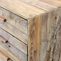 CASSETTIERA AGGIE IN LEGNO DI PINO RICICLATO CON 5 CASSETTI 60 X 40 X H100,5 CM