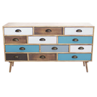 MOBILE JASPER IN LEGNO COLORATO CON 12 CASSETTI 120 X 36,5 X H67 CM