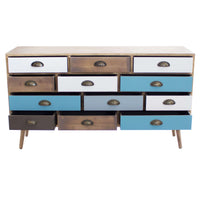 MOBILE JASPER IN LEGNO COLORATO CON 12 CASSETTI 120 X 36,5 X H67 CM