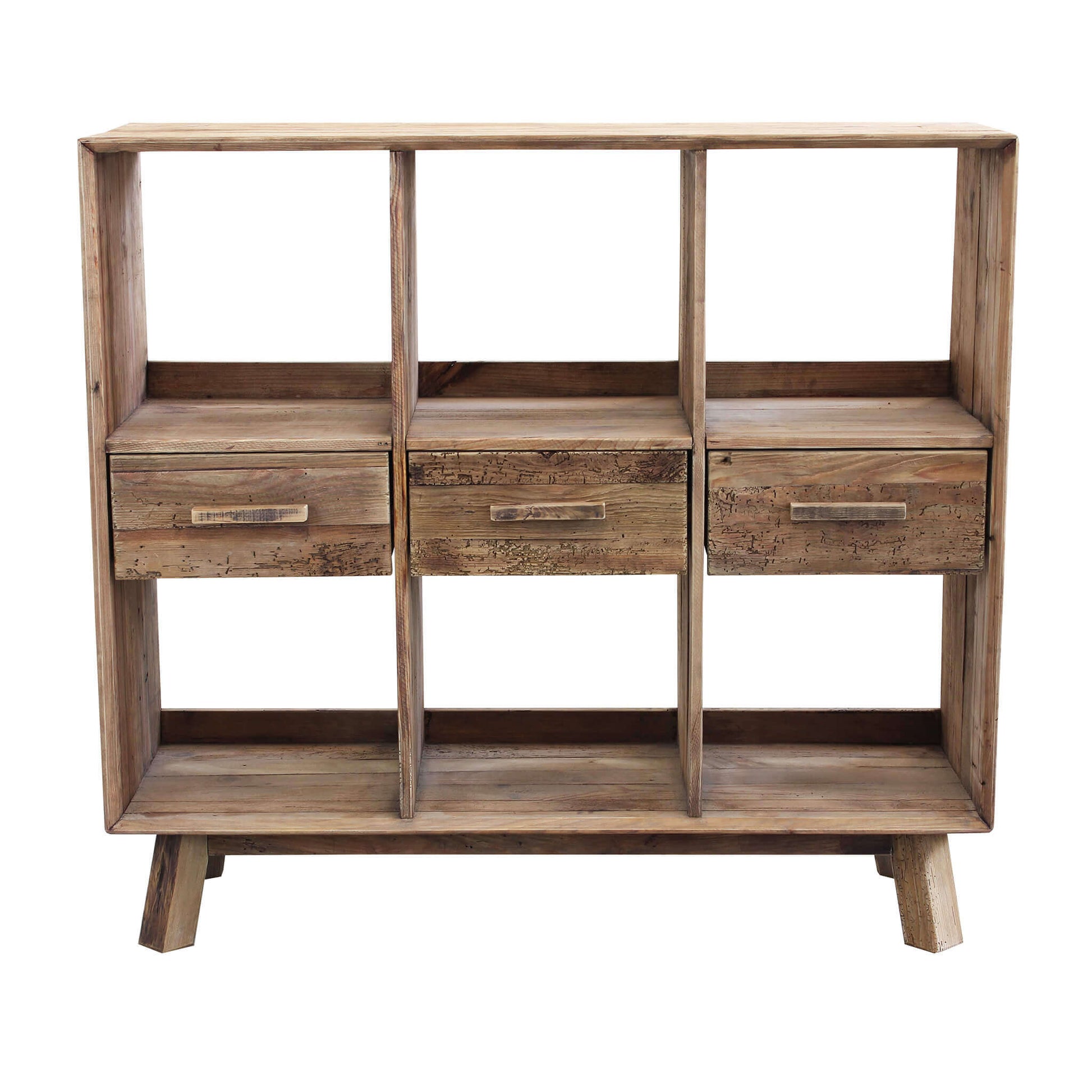 MOBILE MAXIMILLIAN IN LEGNO DI PINO 120 X 40 X H110 CM CON 6 RIPIANI