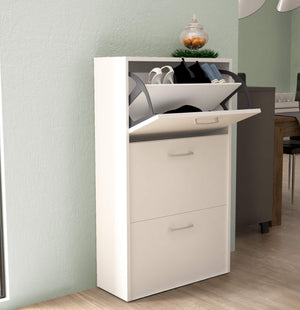 SCARPIERA MOLLY 3 ANTE A RIBALTA BIANCO 59 X 25 X H105 CM