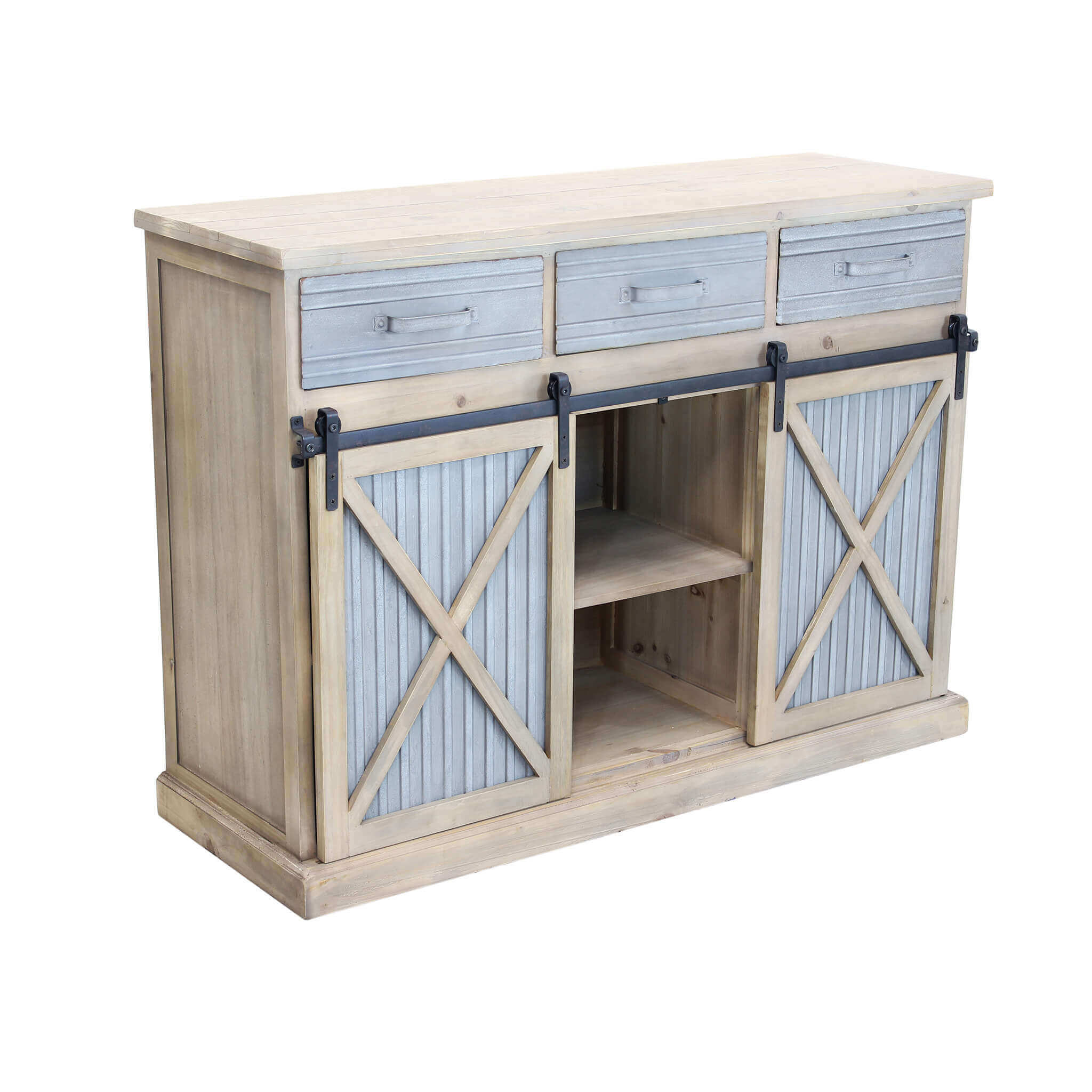 DOLPH MOBILE 3 CASSETTI IN LATTA E ANTE A SCORRIMENTO 113X39,5X81 CM BICOLOR