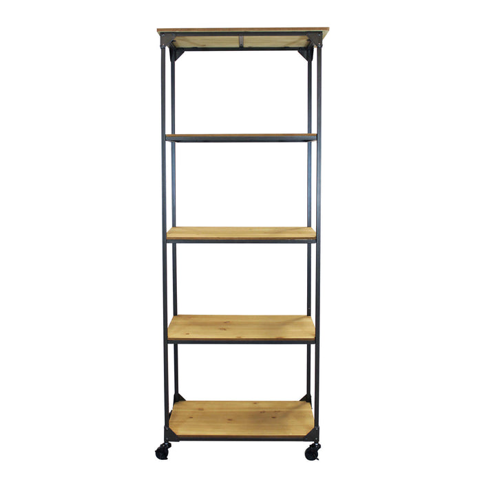 MOBILE BRITTON CON STRUTTURA IN ACCIAIO E PIANI IN LEGNO 64 X 37,5 X H169,5 CM