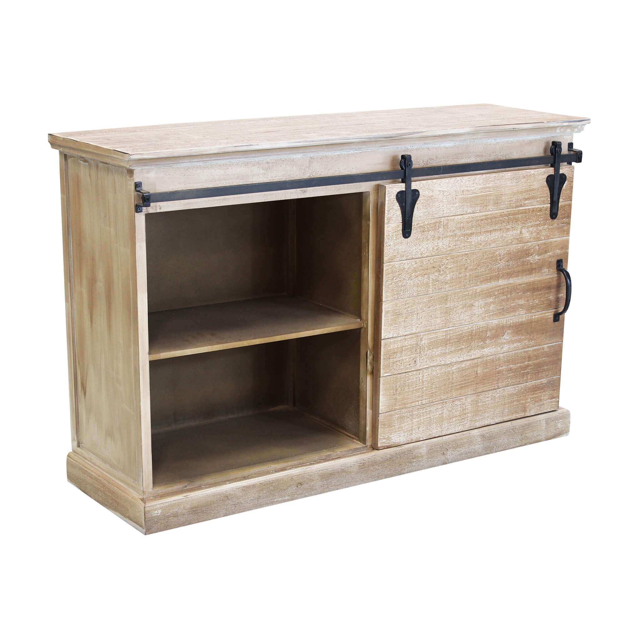MOBILE COLUM IN LEGNO NATURALE CON ANTA E 4 CASSETTI 124 X 43 X H81,5 CM