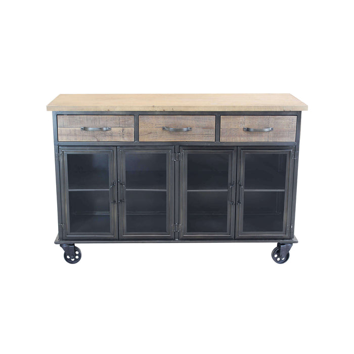 CAMDEN MOBILE CREDENZA INDUSTRIAL 3 CASSETTI E 4 ANTE 122X41,6X80,5 CM BICOLORE