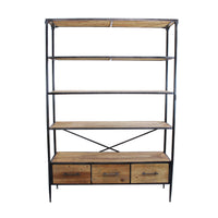 DELMAR SCAFFALE INDUSTRIAL 5 PIANI E 3 CASSETTI 128X44,5X153,5 CM LEGNO