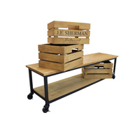 CARTER MOBILE BASSO CON 3 CESTE IN LEGNO110X30X33 CM COLORE NATURALE