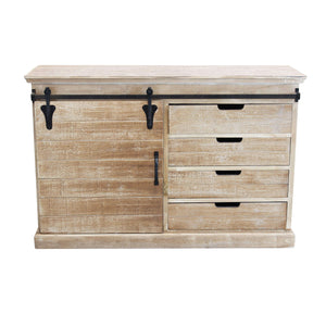 MOBILE COLUM IN LEGNO NATURALE CON ANTA E 4 CASSETTI 124 X 43 X H81,5 CM