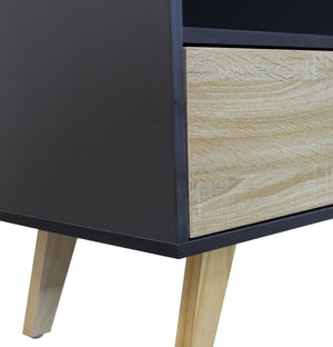 MOBILE EMORY GRIGIO E NATURALE CON ANTA E 3 CASSETTI 119 X 39,5 X H85,6 CM