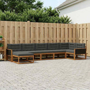 Set di divani da esterno 7 pz Naturale e Antracite 3382735