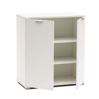 MOBILETTO BASIC A 2 ANTE BIANCO CON 2 RIPIANI 75 X 38 X H85 CM