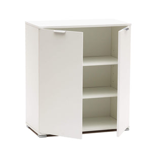 MOBILETTO BASIC A 2 ANTE BIANCO CON 2 RIPIANI 75 X 38 X H85 CM