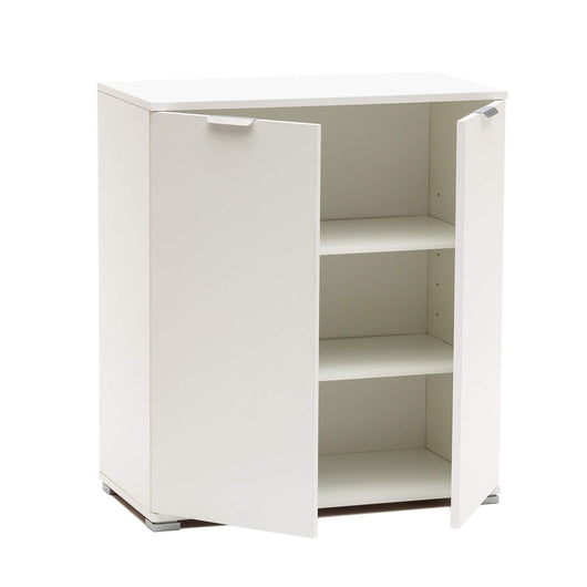 MOBILETTO BASIC A 2 ANTE BIANCO CON 2 RIPIANI 75 X 38 X H85 CM