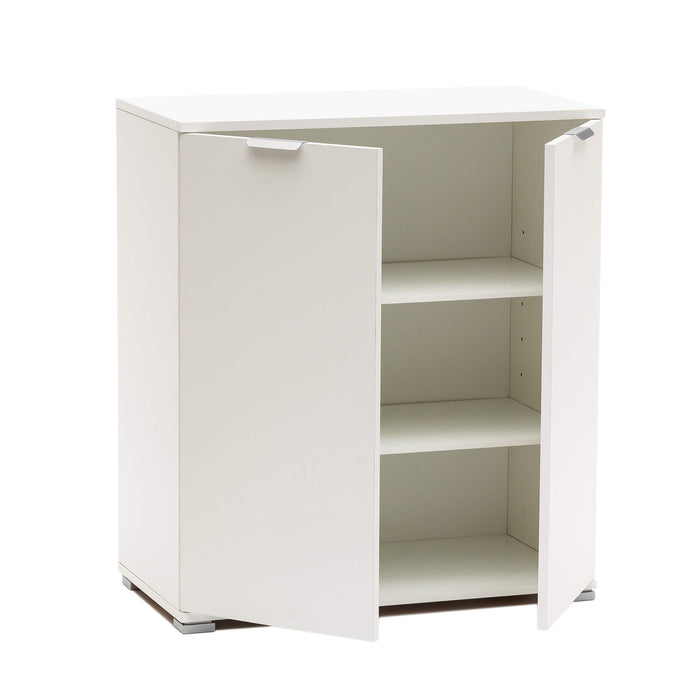 MOBILETTO BASIC A 2 ANTE BIANCO CON 2 RIPIANI 75 X 38 X H85 CM