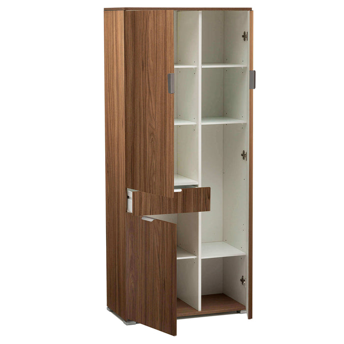 ARMADIO CON 3 ANTE E 1 CASSETTO TINTA NOCE 75 X 38 X H174 CM