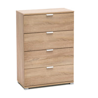 CASSETTIERA BASIC CON 4 CASSETTI IN LEGNO NATURALE 60 X 38 X H 85 CM