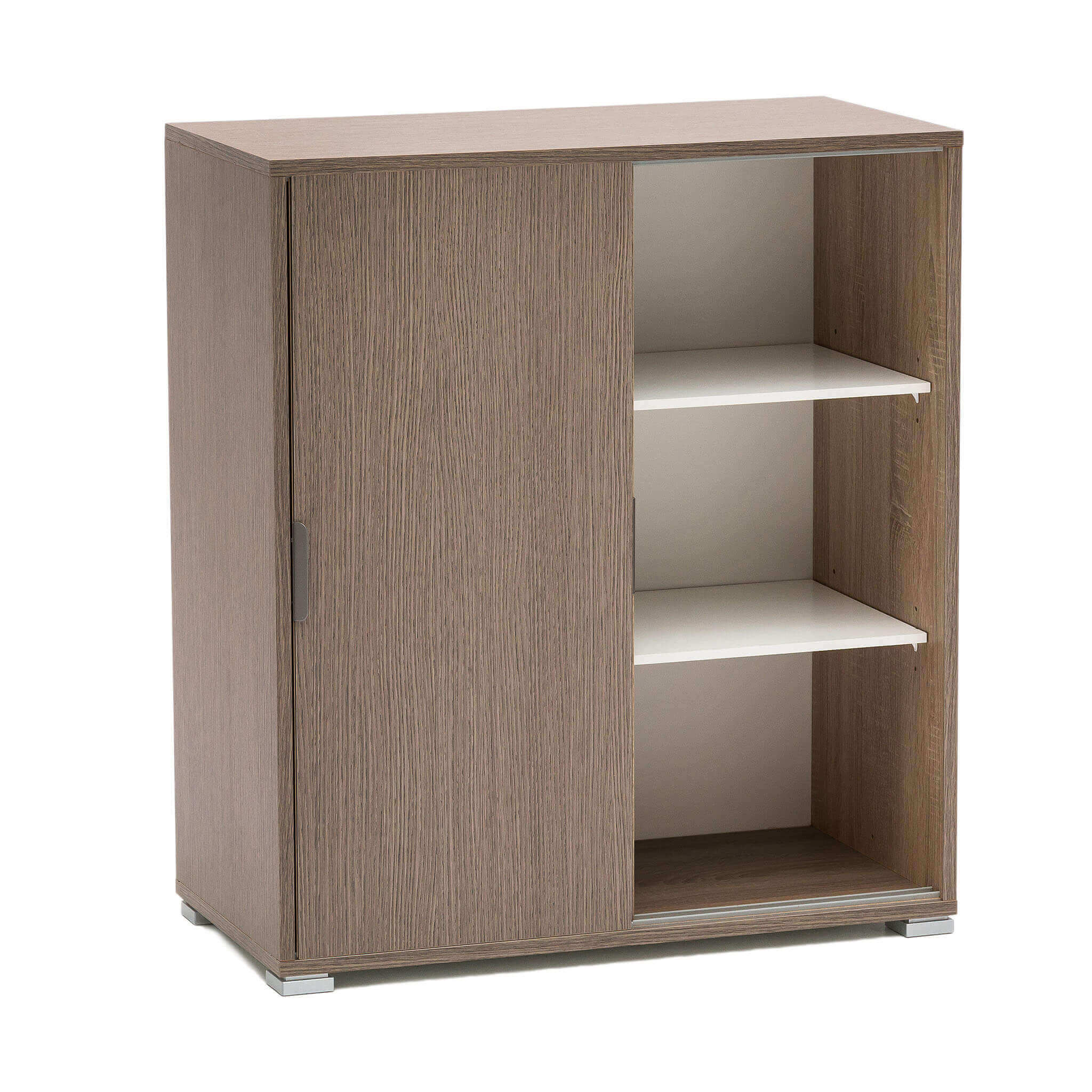 MOBILETTO CON 2 ANTE SCORREVOLI ROVERE GRIGIO 75 X 38 X H85 CM