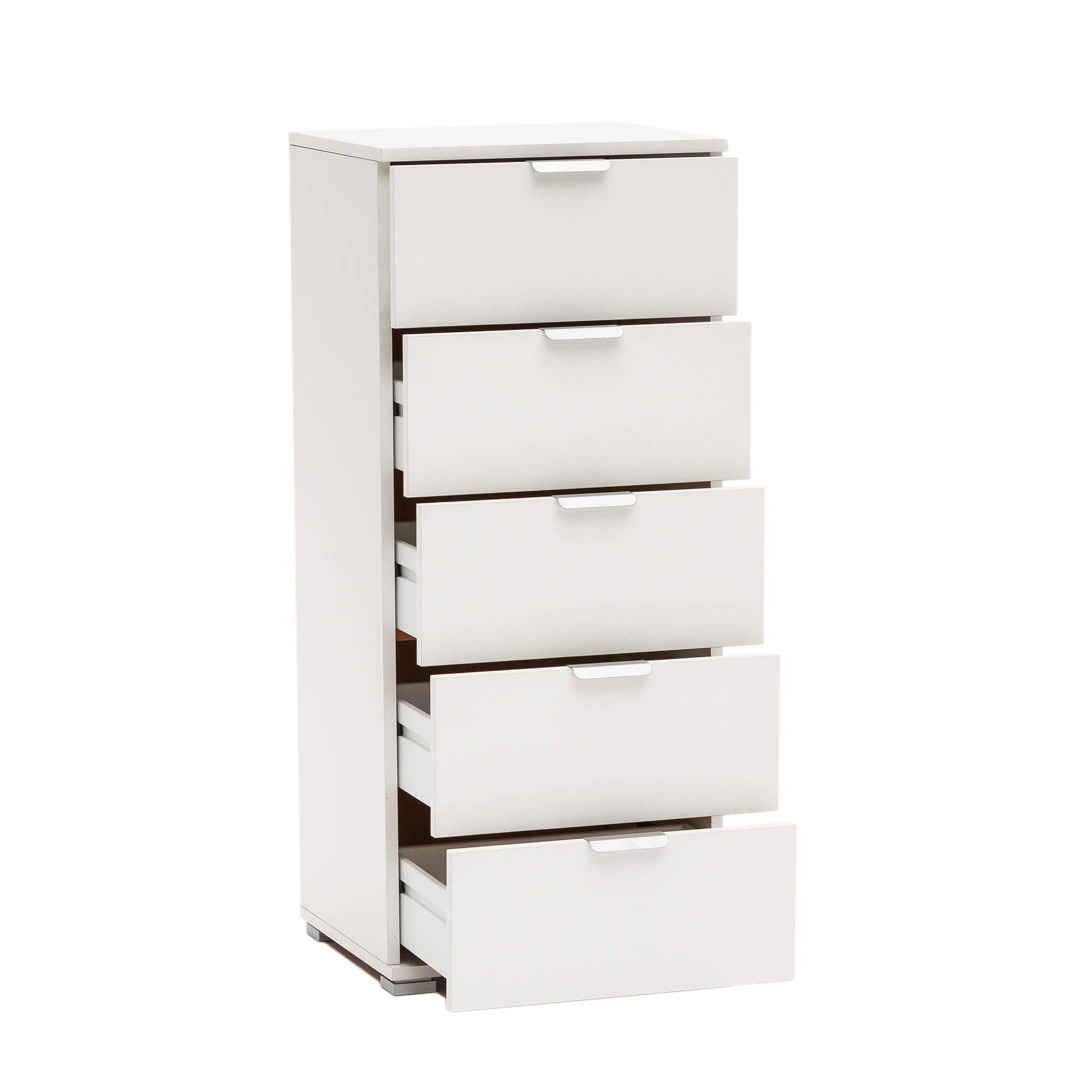 MOBILETTO CON 5 CASSETTI IN COLORE BIANCO 45 X 38 X H103 CM