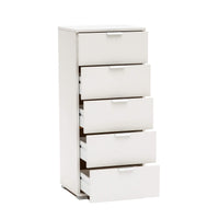 MOBILETTO CON 5 CASSETTI IN COLORE BIANCO 45 X 38 X H103 CM