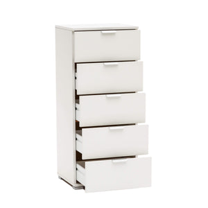 MOBILETTO CON 5 CASSETTI IN COLORE BIANCO 45 X 38 X H103 CM