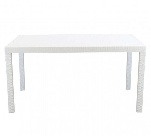 TAVOLO HOUSTON IN RESINA DA ESTERNO 150 X 90 X H74 CM COLORE BIANCO
