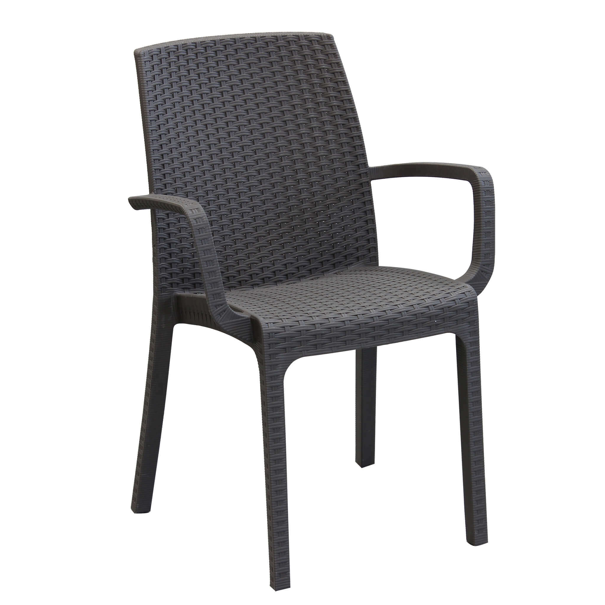 POLTRONA INDIANA IMPILABILE IN POLYRATTAN SINTETICO TAUPE