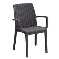 POLTRONA INDIANA IMPILABILE IN POLYRATTAN SINTETICO TAUPE