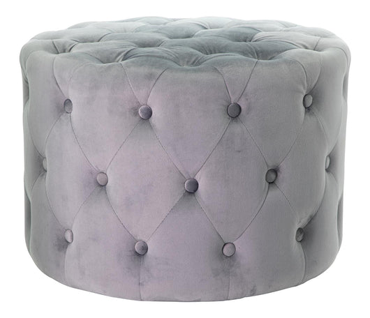 POUF IN VELLUTO CAMILLA DI COLORE GRIGIO SCURO 60 X H 42 CM EFFETTO TRAPUNTATO