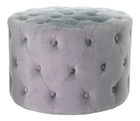POUF IN VELLUTO CAMILLA DI COLORE GRIGIO SCURO 60 X H 42 CM EFFETTO TRAPUNTATO