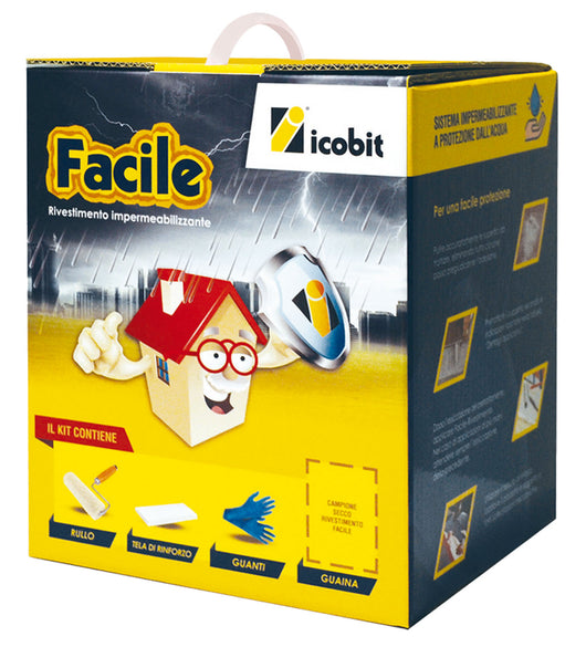 FACILE IMPERMEABILIZZANTE IN KIT ICOBIT RIVESTIMENTO MONOCOMPONENTE 3 KG GRIGIO