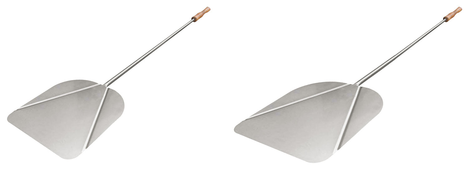 PALA IN ACCIAIO INOX RETTANGOLARE 29 X 33 CM CON MANICO PER FORNO E BARBECUE