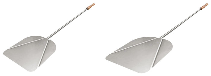 PALA IN ACCIAIO INOX RETTANGOLARE 29 X 33 CM CON MANICO PER FORNO E BARBECUE