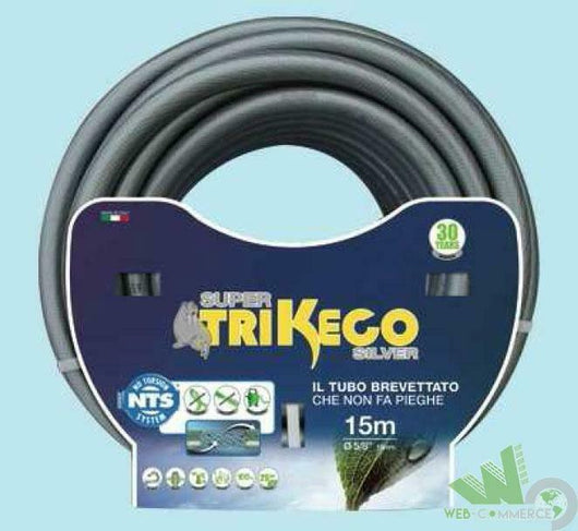 25 MT ROTOLO TUBO MAGLIATO GOMMA PER IRRIGAZIONE SUPERTRIKECO SILVER 5/8" 25 BAR