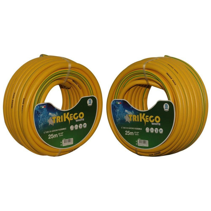 TRIKECO WHITE TUBO DA GIARDINO MAGLIATO PER IRRIGAZIONE 5/8 ROTOLO 25 MT