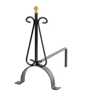 ALARE IN FERRO BATTUTO CON POMOLO IN OTTONE 19 X 33 X H 32 CM