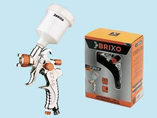 BRIXO AEROGRAFO CON SERBATOIO SUPERIORE E UGELLO IN OTTONE 100 CC FORO 0,8 MM