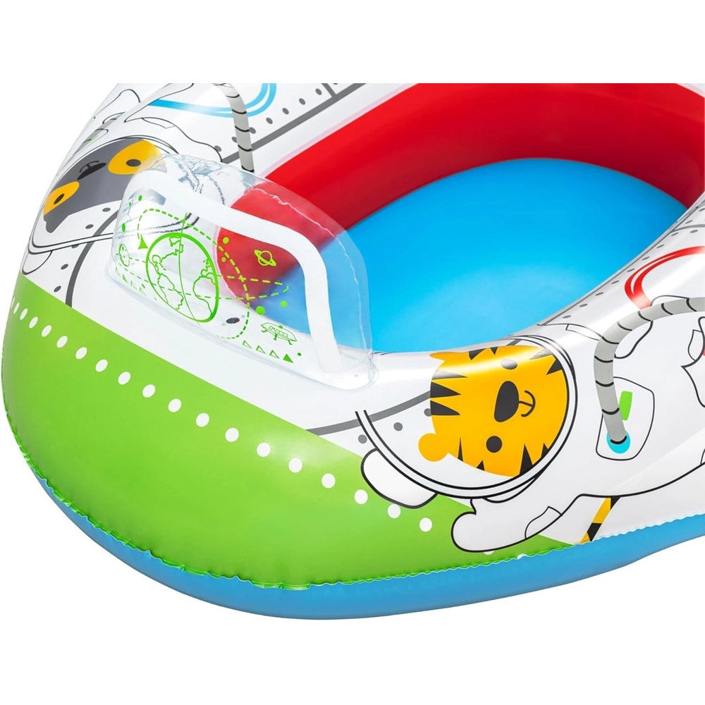 Trade Shop - Canottino Barca Navicella Spaziale Gonfiabile Per Bambini +3 Anni Con Altoparlante 34178 -